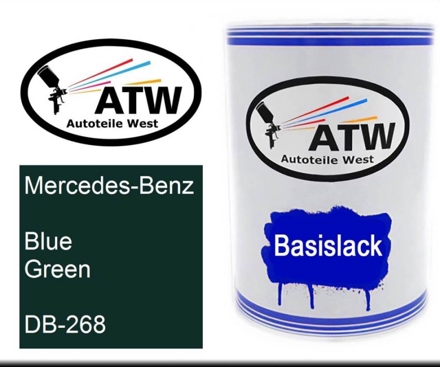 Mercedes-Benz, Blue Green, DB-268: 500ml Lackdose, von ATW Autoteile West.